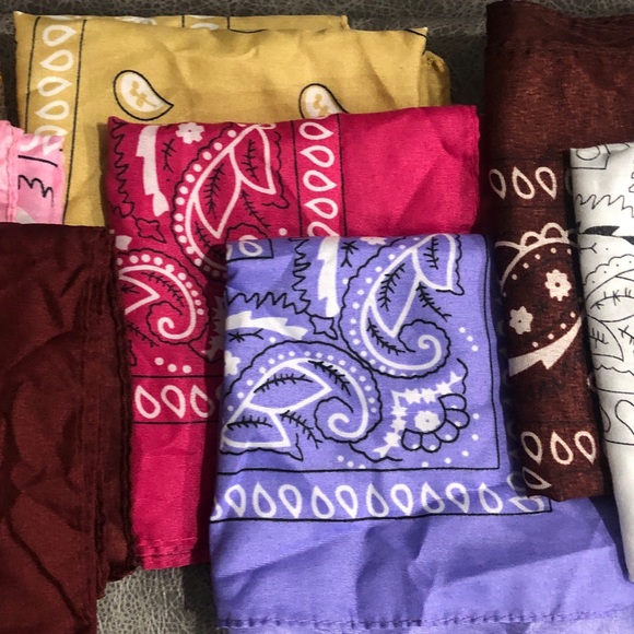 9 Paisley Bandana Set -STOCKING STUFFER! - Picture 3 of 4